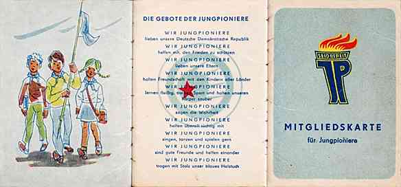 Mitgliedskarte für Jungpioniere Mitgliedskarte für Jungpioniere
