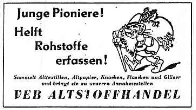 Altstoff-Sammlung DDR Rumpelmännchen Altstoff-Sammlung DDR Rumpelmännchen